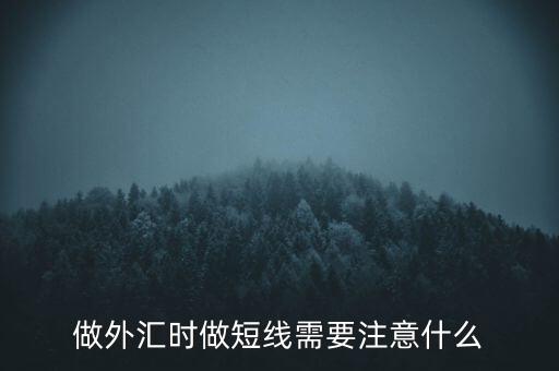 做外匯時(shí)做短線需要注意什么