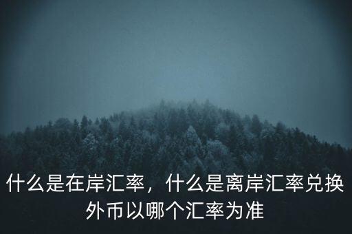 什么是在岸匯率，什么是離岸匯率兌換外幣以哪個匯率為準(zhǔn)