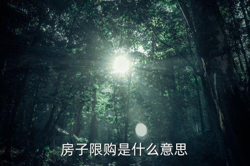 房子限購是什么意思