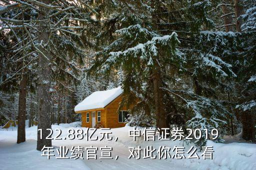 122.88億元，中信證券2019年業(yè)績(jī)官宣，對(duì)此你怎么看