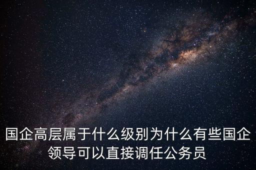 國企高層屬于什么級別為什么有些國企領(lǐng)導可以直接調(diào)任公務(wù)員