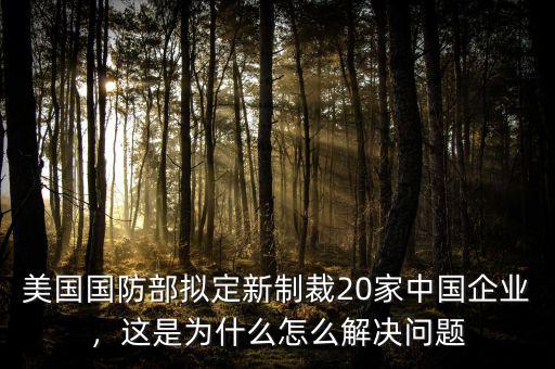 美國國防部擬定新制裁20家中國企業(yè)，這是為什么怎么解決問題