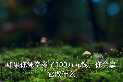 如果你憑空多了100萬元錢，你會拿它做什么