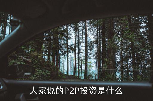 大家說的P2P投資是什么