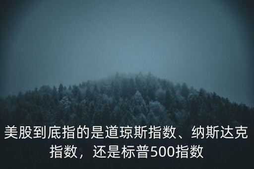 標普500指數是什么,還是標普500指數