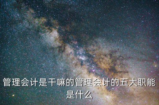 管理會計是干嘛的管理會計的五大職能是什么