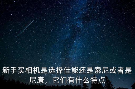 新手買相機是選擇佳能還是索尼或者是尼康，它們有什么特點