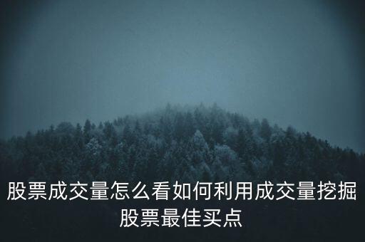 股票成交量怎么看如何利用成交量挖掘股票最佳買(mǎi)點(diǎn)