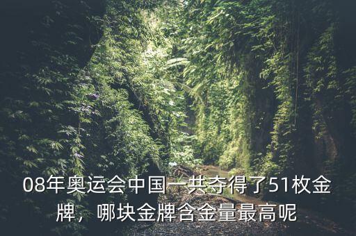 08年奧運(yùn)會(huì)中國(guó)一共奪得了51枚金牌，哪塊金牌含金量最高呢