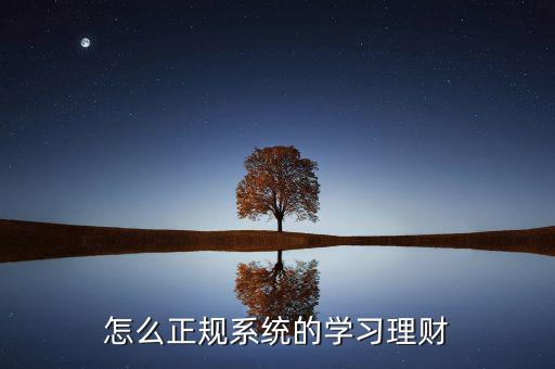 怎么正規(guī)系統的學習理財