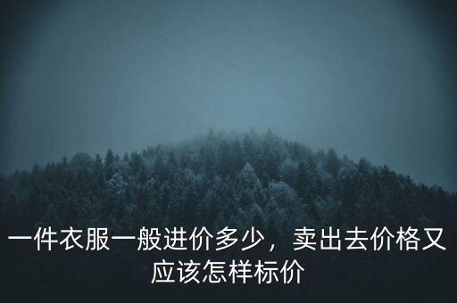 一件衣服一般進價多少，賣出去價格又應(yīng)該怎樣標(biāo)價