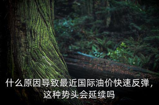 什么原因?qū)е伦罱鼑H油價快速反彈，這種勢頭會延續(xù)嗎