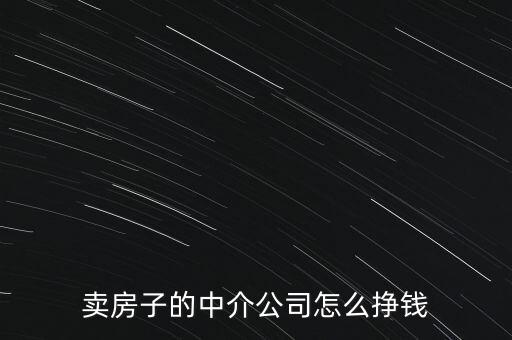 賣房子的中介公司怎么掙錢