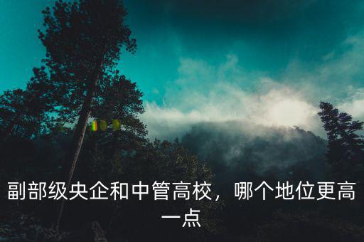 副部級(jí)央企和中管高校，哪個(gè)地位更高一點(diǎn)