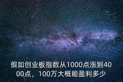 假如創(chuàng)業(yè)板指數(shù)從1000點漲到4000點，100萬大概能盈利多少