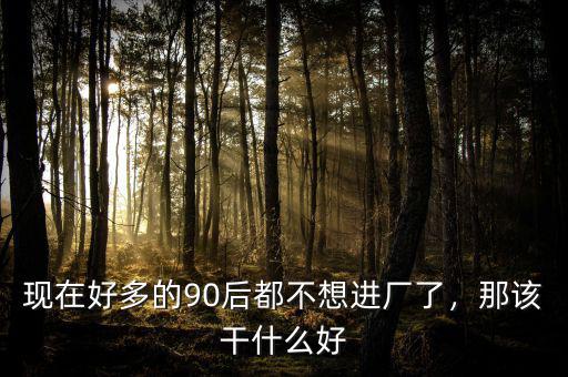 現(xiàn)在好多的90后都不想進廠了，那該干什么好