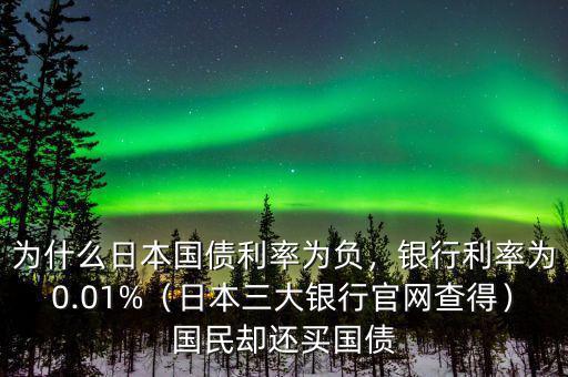 為什么日本國債利率為負，銀行利率為0.01%（日本三大銀行官網(wǎng)查得）國民卻還買國債