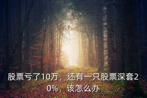 股票虧了10萬，還有一只股票深套20%，該怎么辦