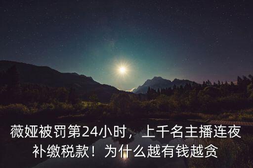 薇婭被罰第24小時(shí)，上千名主播連夜補(bǔ)繳稅款！為什么越有錢越貪