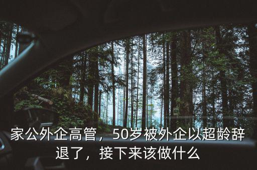 家公外企高管，50歲被外企以超齡辭退了，接下來(lái)該做什么