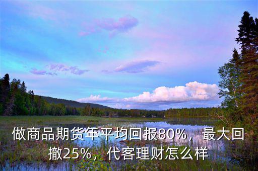 做商品期貨年平均回報80%，最大回撤25%，代客理財怎么樣