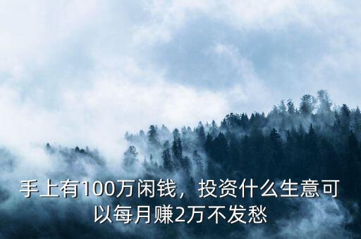 手上有100萬閑錢，投資什么生意可以每月賺2萬不發(fā)愁