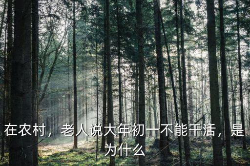 在農(nóng)村，老人說大年初一不能干活，是為什么