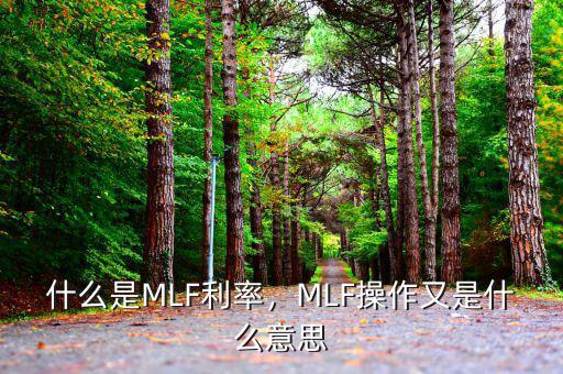 什么是MLF利率，MLF操作又是什么意思