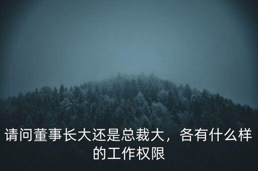 請問董事長大還是總裁大，各有什么樣的工作權(quán)限