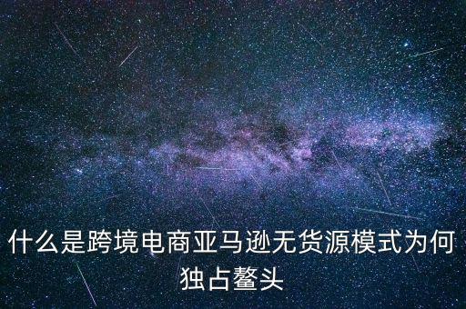 什么是跨境電商亞馬遜無(wú)貨源模式為何獨(dú)占鰲頭