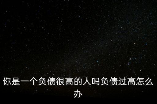 負債高怎么辦,負債較高還要養(yǎng)家