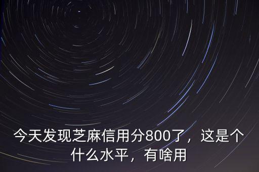 今天發(fā)現(xiàn)芝麻信用分800了，這是個(gè)什么水平，有啥用