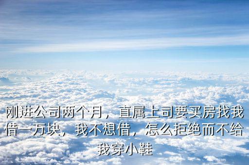 剛進(jìn)公司兩個(gè)月，直屬上司要買房找我借一萬塊，我不想借，怎么拒絕而不給我穿小鞋