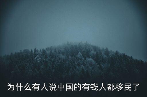 為什么有人說中國的有錢人都移民了