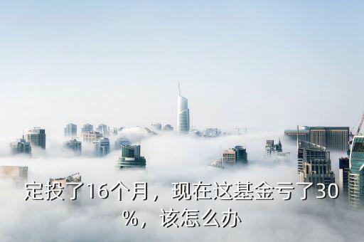 定投了16個(gè)月，現(xiàn)在這基金虧了30%，該怎么辦