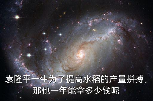 袁隆平一生為了提高水稻的產(chǎn)量拼搏，那他一年能拿多少錢呢