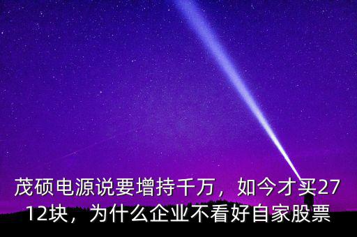 茂碩電源說要增持千萬，如今才買2712塊，為什么企業(yè)不看好自家股票