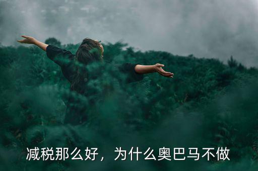 減稅那么好，為什么奧巴馬不做