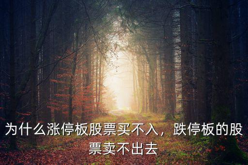 為什么漲停板股票買(mǎi)不入，跌停板的股票賣(mài)不出去