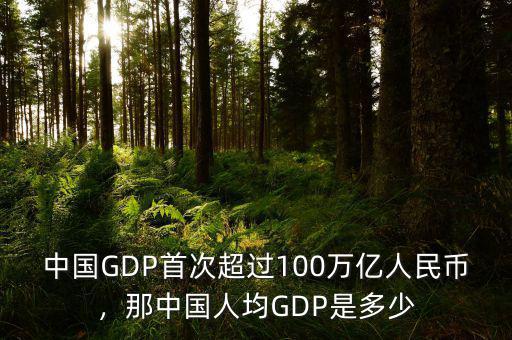 中國GDP首次超過100萬億人民幣，那中國人均GDP是多少