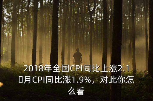 2018年全國CPI同比上漲2.1月CPI同比漲1.9%，對(duì)此你怎么看