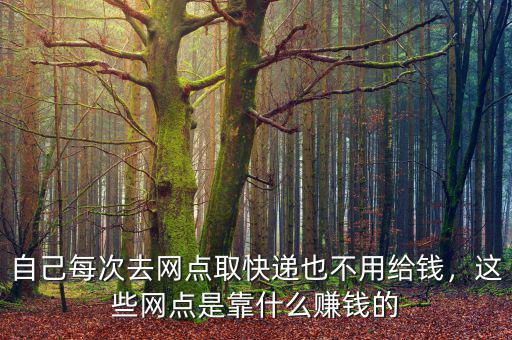 自己每次去網(wǎng)點(diǎn)取快遞也不用給錢，這些網(wǎng)點(diǎn)是靠什么賺錢的