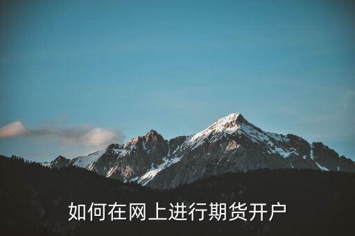 如何在網(wǎng)上進(jìn)行期貨開戶