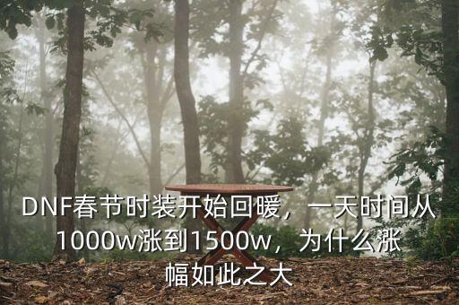 DNF春節(jié)時裝開始回暖，一天時間從1000w漲到1500w，為什么漲幅如此之大