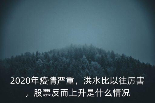 2020年疫情嚴(yán)重，洪水比以往厲害，股票反而上升是什么情況