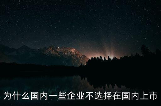 為什么國內(nèi)一些企業(yè)不選擇在國內(nèi)上市