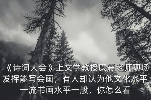 《詩詞大會(huì)》上文學(xué)教授康震老師現(xiàn)場(chǎng)發(fā)揮能寫會(huì)畫，有人卻認(rèn)為他文化水平一流書畫水平一般，你怎么看