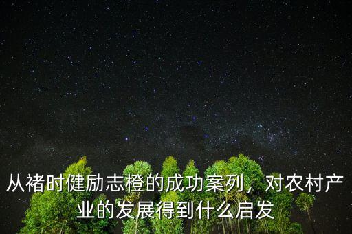 從褚時(shí)健勵(lì)志橙的成功案列，對(duì)農(nóng)村產(chǎn)業(yè)的發(fā)展得到什么啟發(fā)