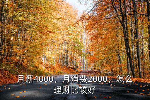 月薪4000，月消費(fèi)2000，怎么理財(cái)比較好