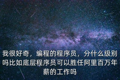 我很好奇，編程的程序員，分什么級(jí)別嗎比如底層程序員可以勝任阿里百萬年薪的工作嗎